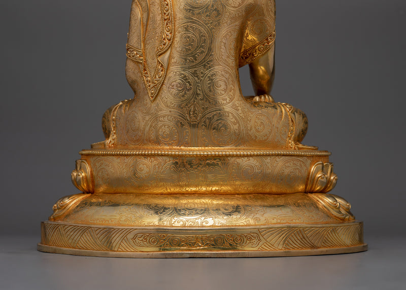 Tibetan Buddha Shakyamuni Gold Statue | Founder of Buddhism "The Enlightened Being"