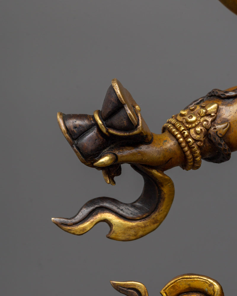 Six Armed Mahakala Protector Deity Sacred Figurine | Guardian of the Dharma