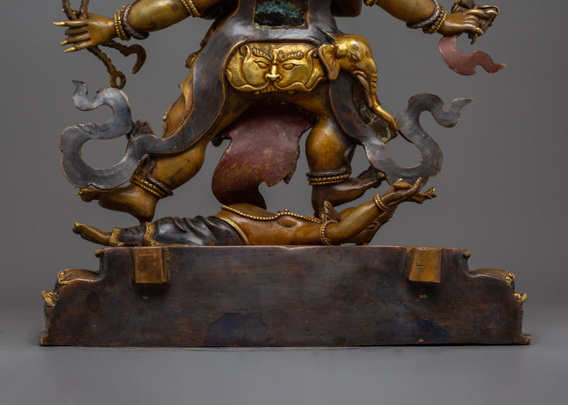 Six Armed Mahakala Protector Deity Sacred Figurine | Guardian of the Dharma