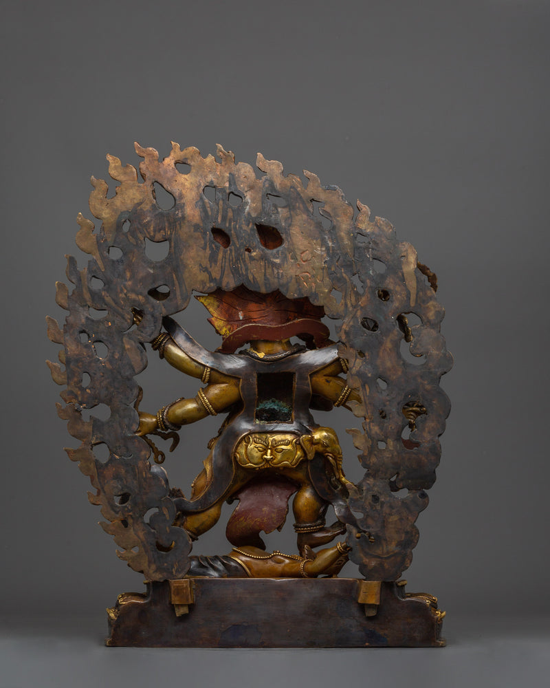 Six Armed Mahakala Protector Deity Sacred Figurine | Guardian of the Dharma