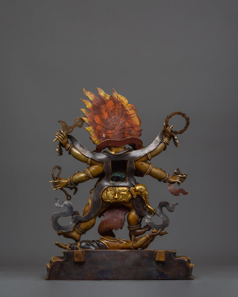 Six Armed Mahakala Protector Deity Sacred Figurine | Guardian of the Dharma