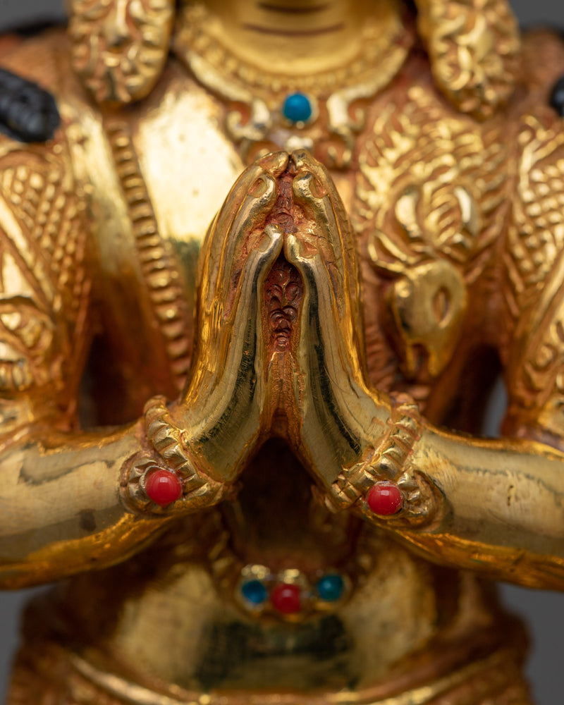 Magnificent 1000-Armed Chenrezig Statue | 19.7” 24K Gold Gilded Copper Statuette