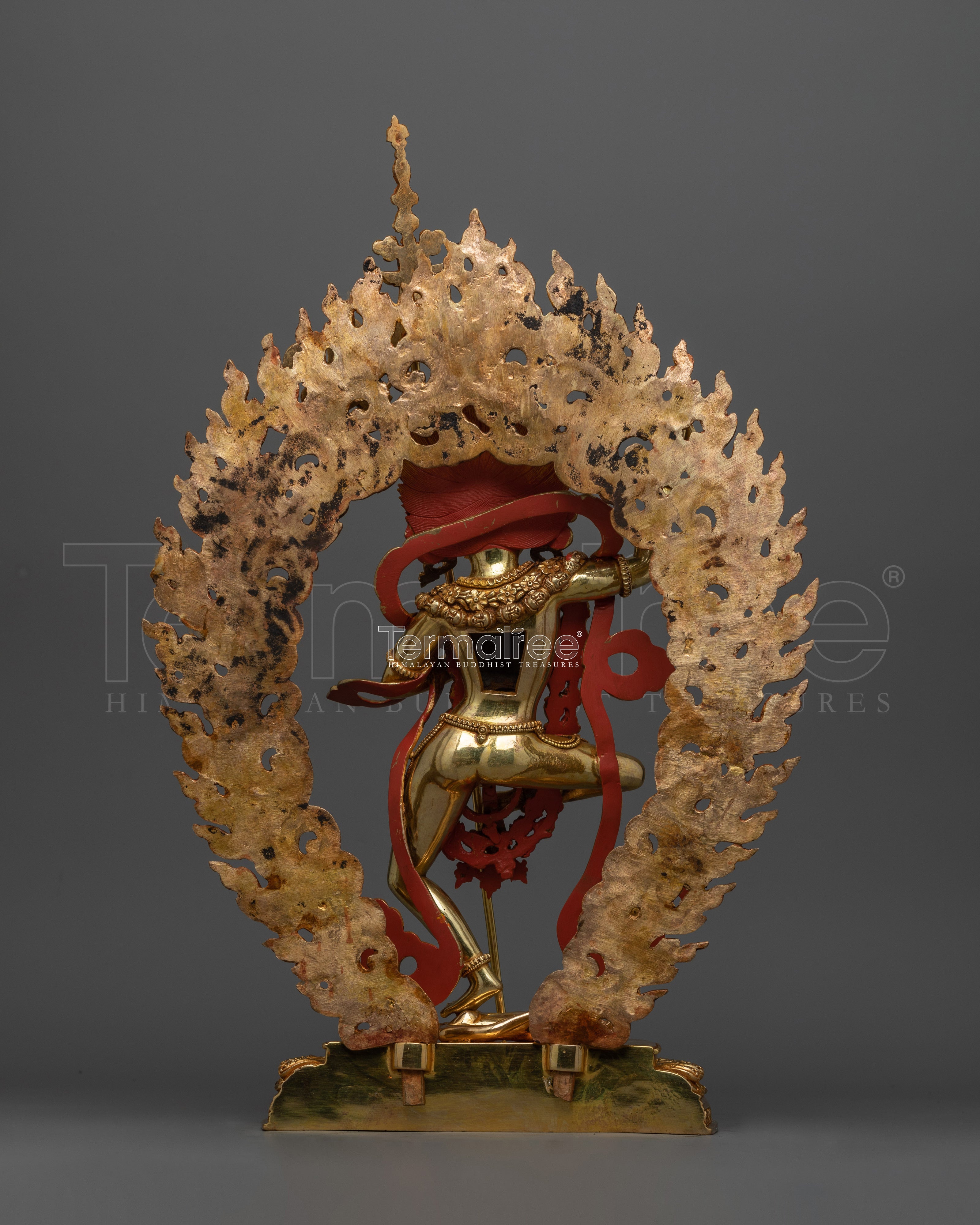 Magnificent Dakini Dorje Phagmo Statue | 17.3” Handcrafted 24K Gold Gilded Art Piece