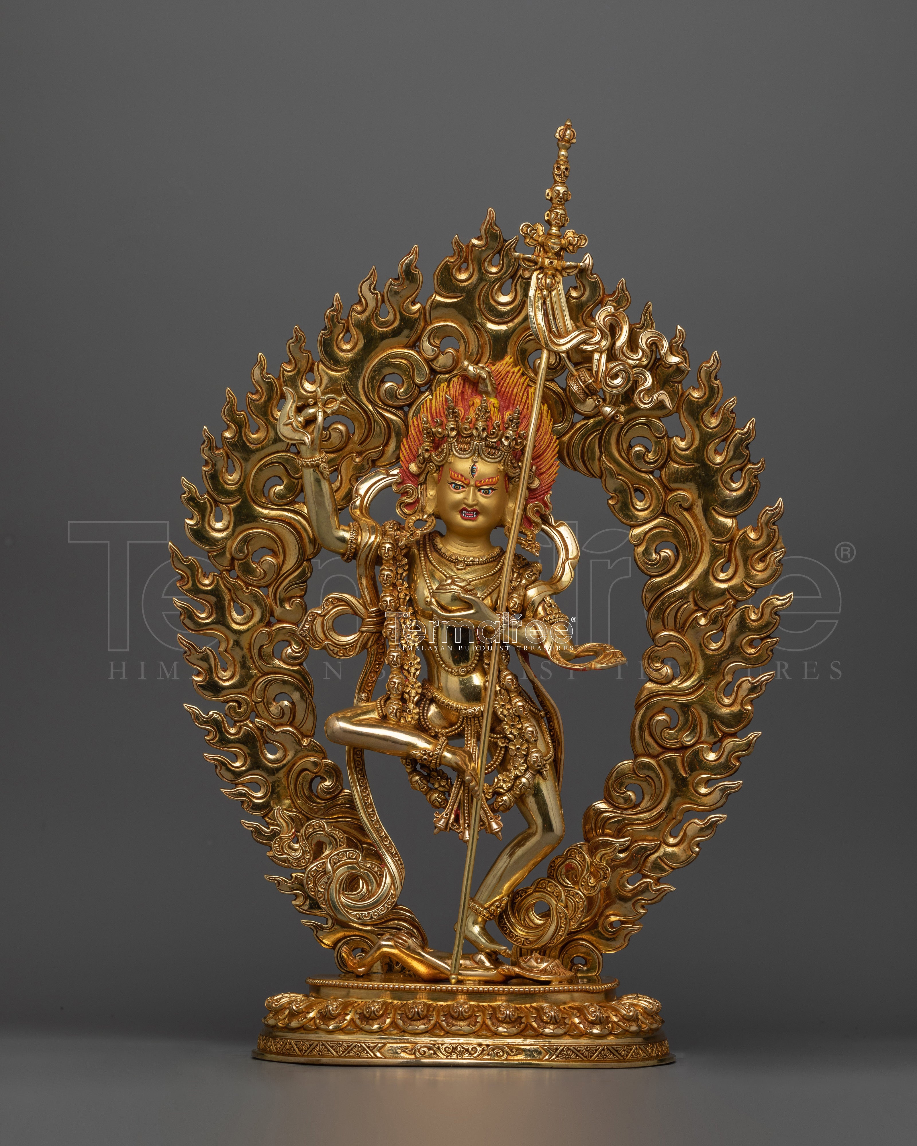 Magnificent Dakini Dorje Phagmo Statue | 17.3” Handcrafted 24K Gold Gilded Art Piece
