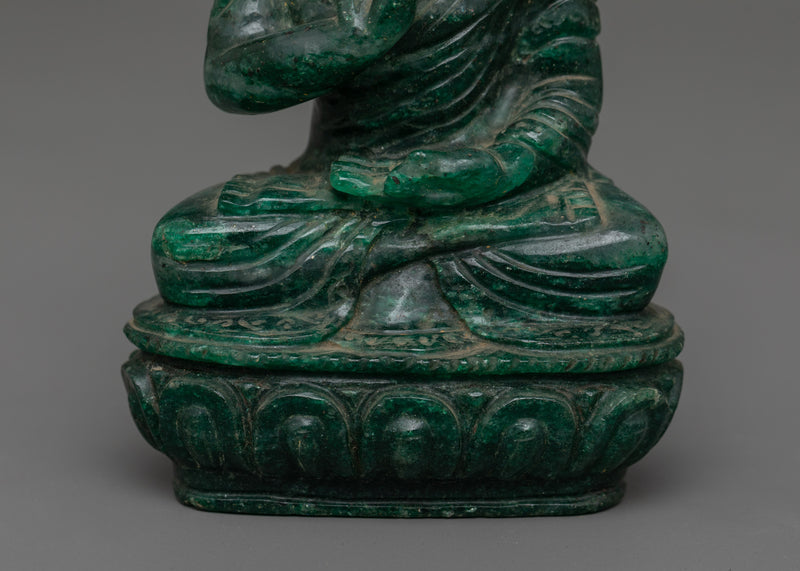 Amogasiddhi Green Buddha Figurine | One of the Five Dhyani Buddhas