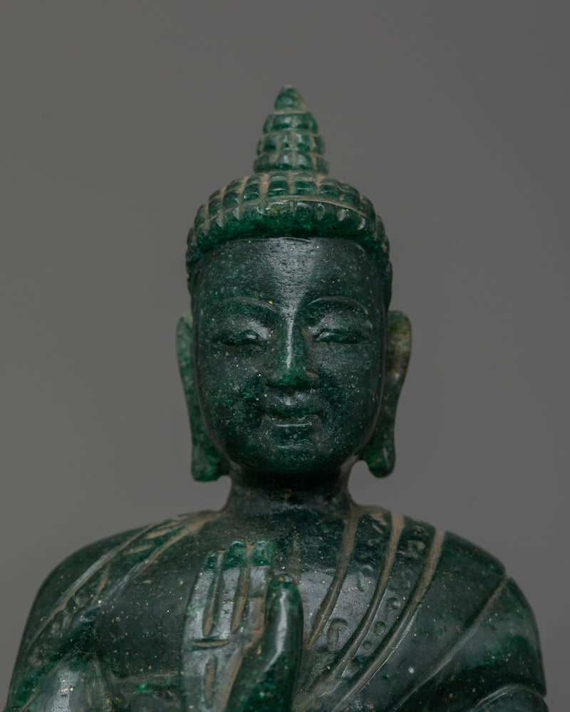 Amogasiddhi Green Buddha Figurine | One of the Five Dhyani Buddhas