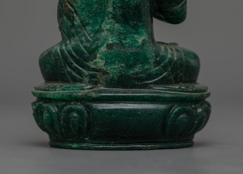 Amogasiddhi Green Buddha Figurine | One of the Five Dhyani Buddhas