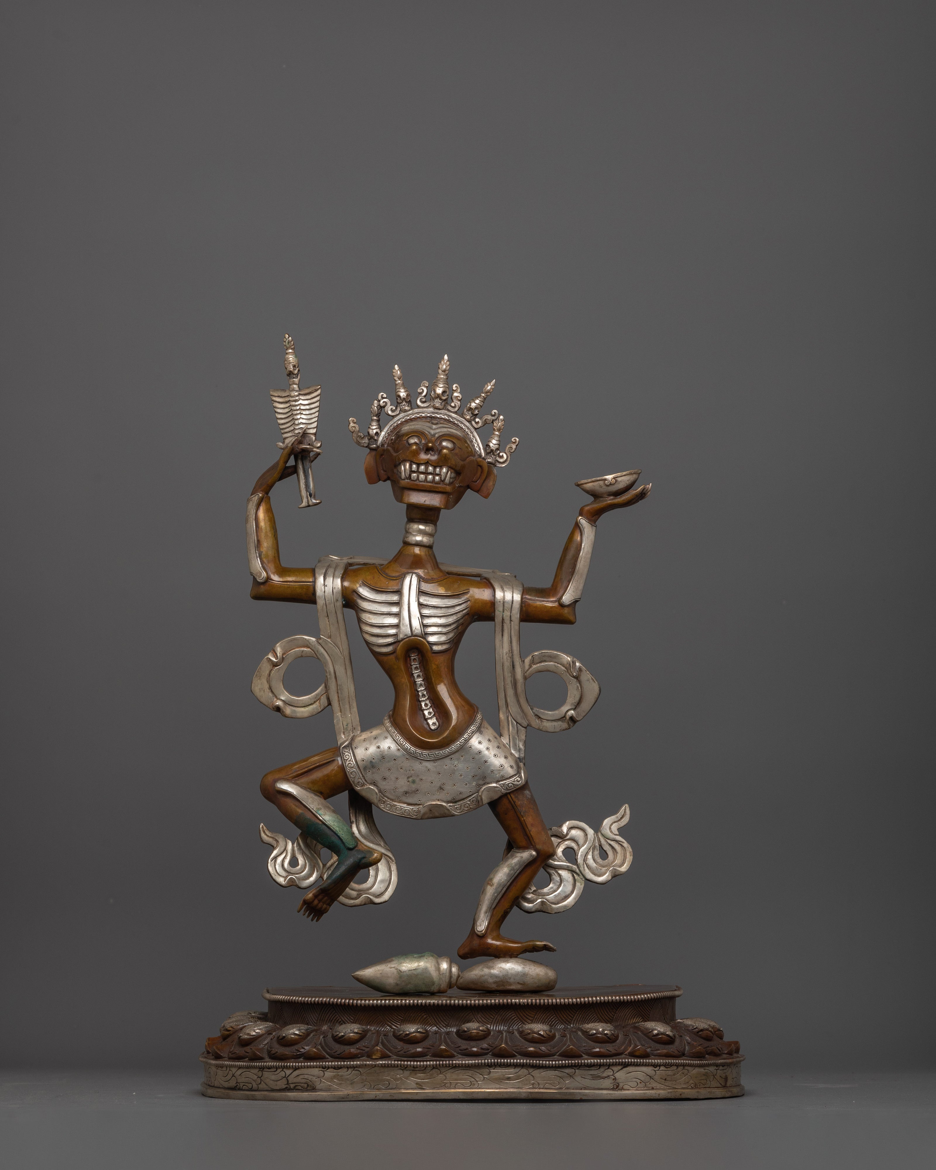 Large Chitipati Copper Statue | A Protector Deity "Dharmapala"