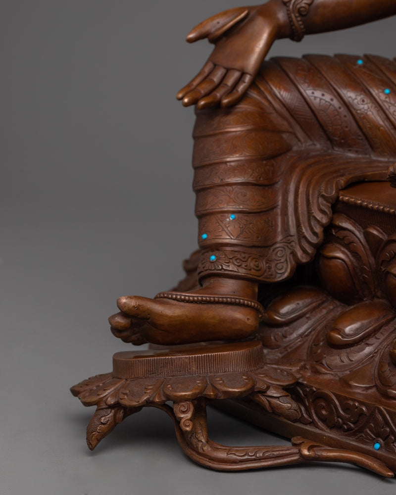 Oxidized Copper Mother of Liberation Green Tara Sculpture | Shyama Tara Compassionate Deity