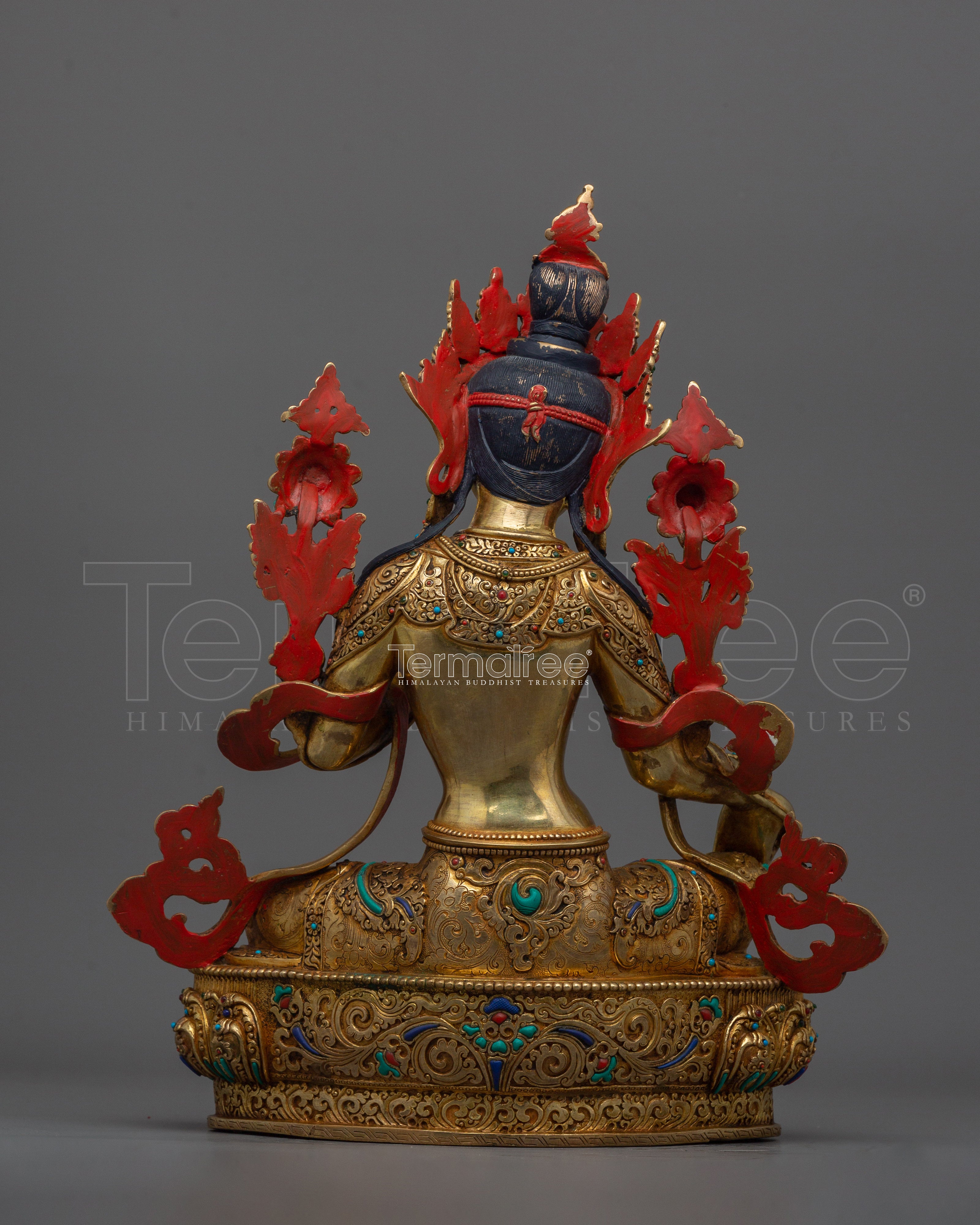 Tibetan Green Tara Female Deity Statue | Himalayan Goddess Tara Sculpture
