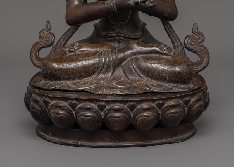 60 Years Old Antique Primordial Buddha Vajradhara Sculpture | Dharma Buddha