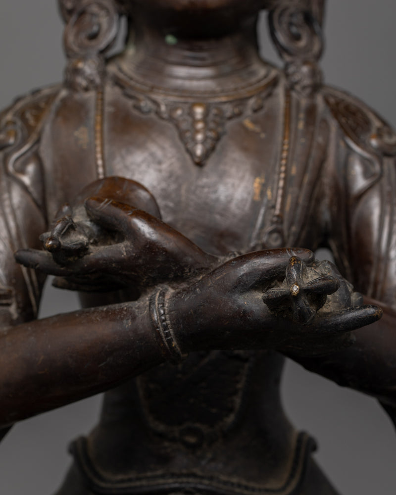 60 Years Old Antique Primordial Buddha Vajradhara Sculpture | Dharma Buddha