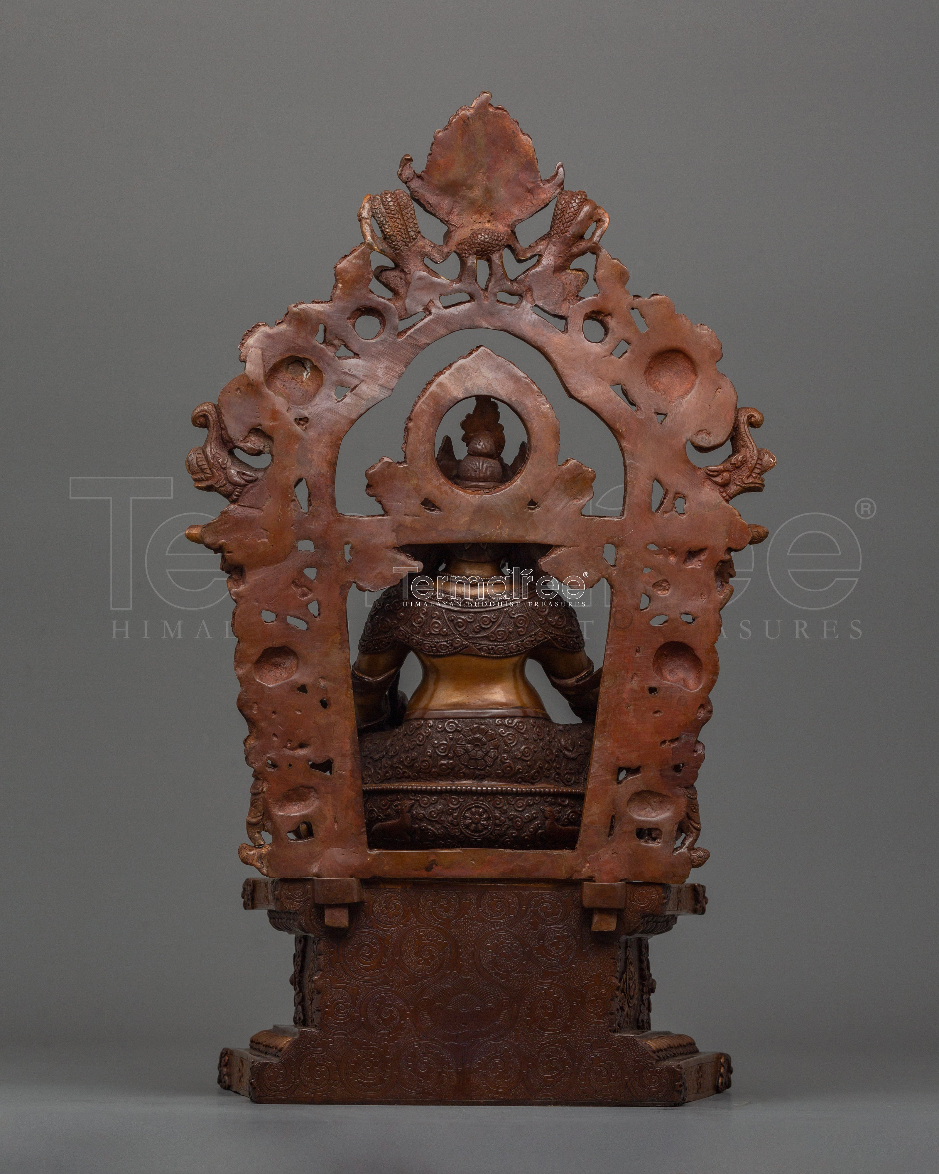 Magnificent Zambhala Statue | 16.9” Handcrafted Oxidized Copper Art