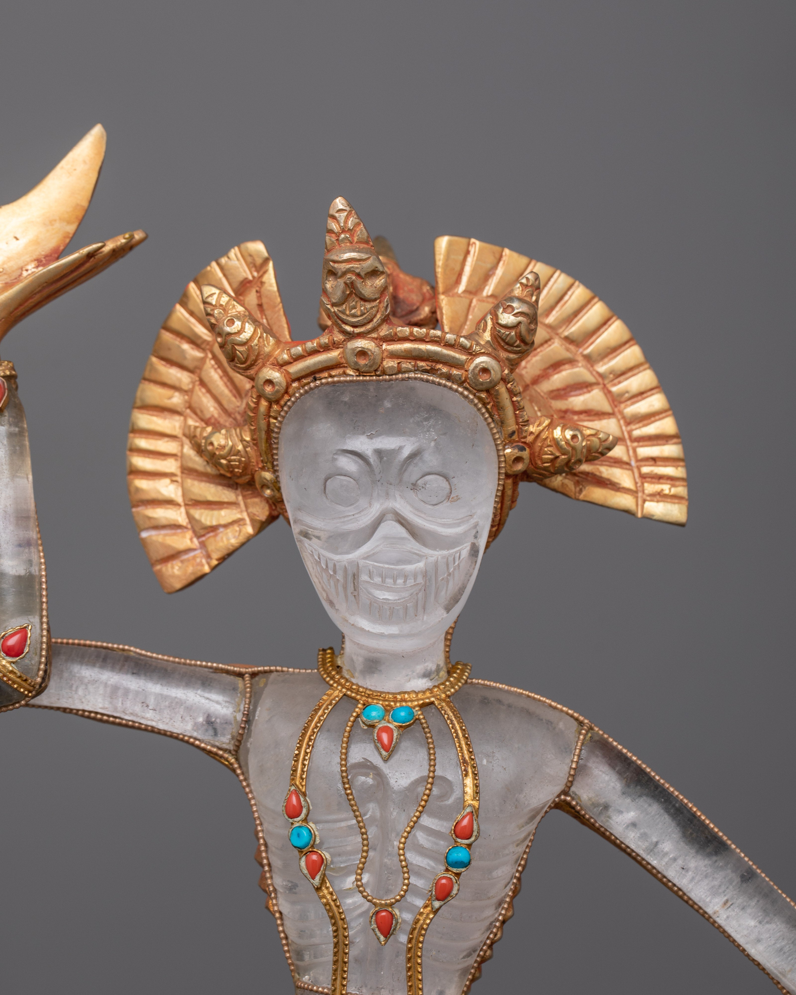 大江千里　FANTASTIC MEMORIAL on PATIPATI Chiti Pati Crystal Statue | Gold Electroplated Guardian Deities
