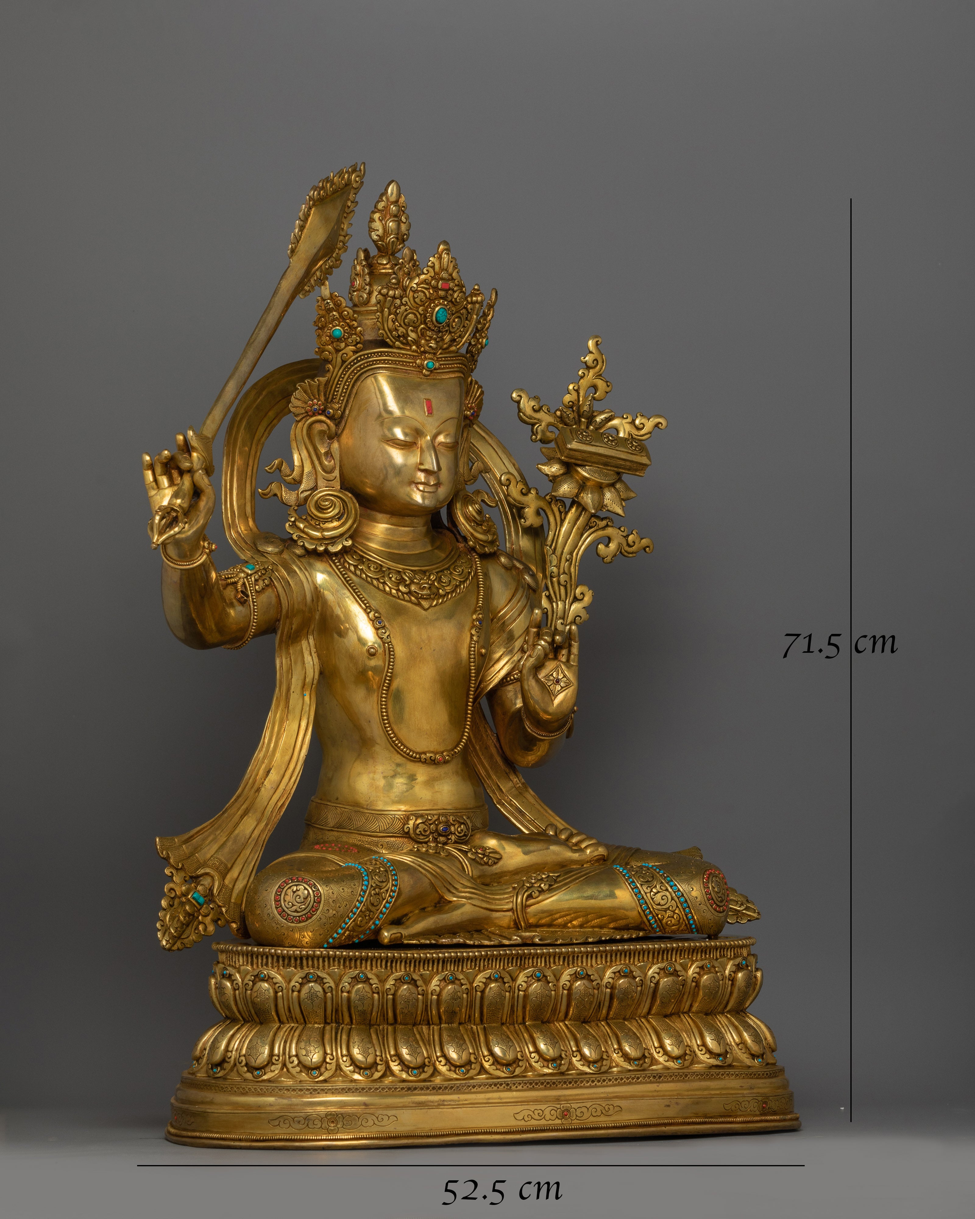 Manjushri Statue With Flaming Sword