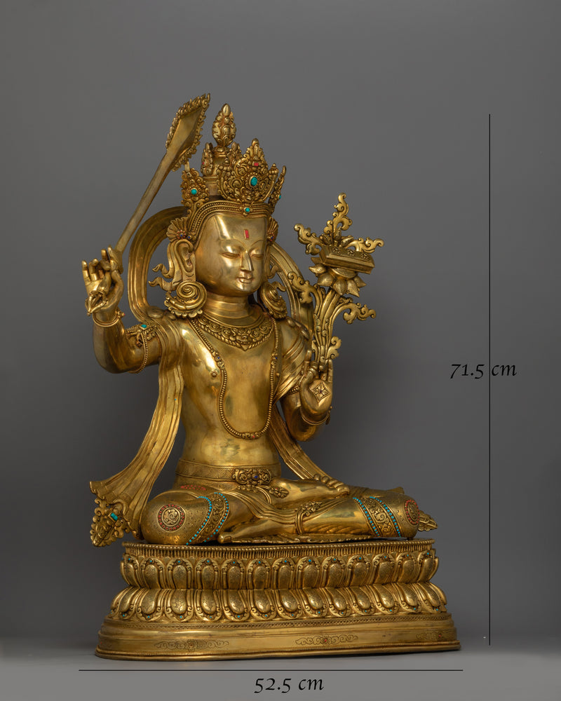 Manjushri Statue With Flaming Sword