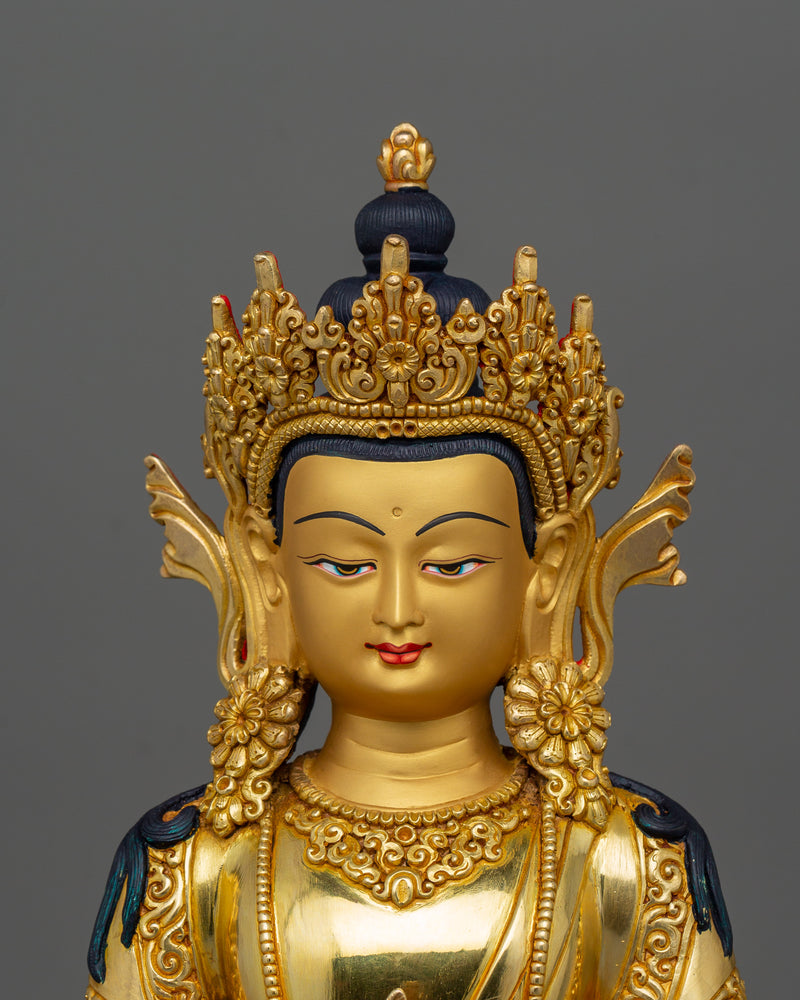 Meditation Deity Amitayus Buddha Statue | Revered Icon in Buddhist Art and Culture
