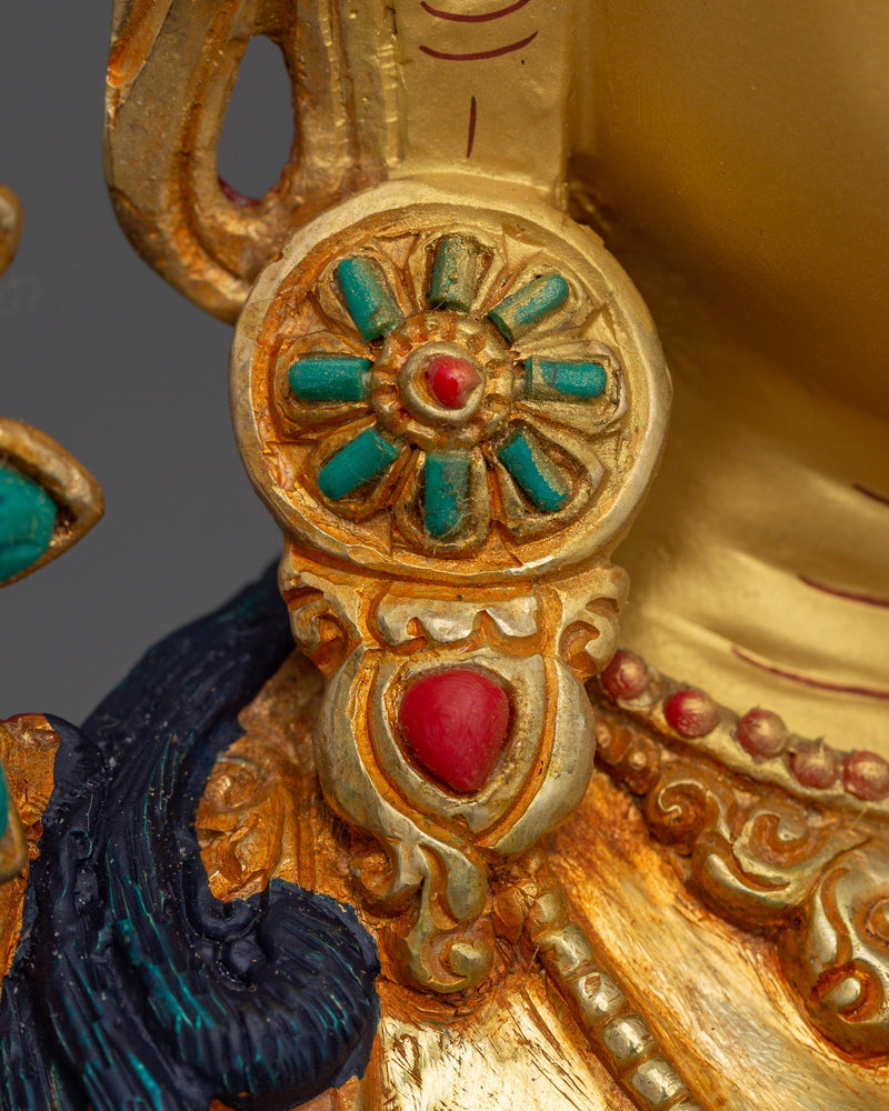 Green Tara the Compassionate Saviouress Sculpture | Symbol of Compassion and Healing