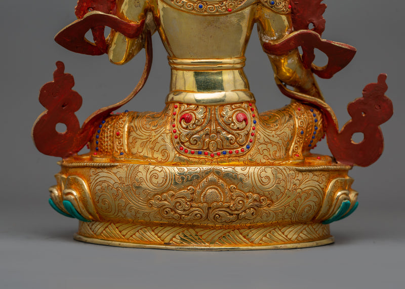 Green Tara the Compassionate Saviouress Sculpture | Symbol of Compassion and Healing