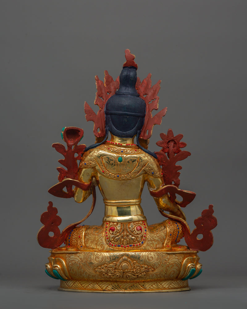 Green Tara the Compassionate Saviouress Sculpture | Symbol of Compassion and Healing