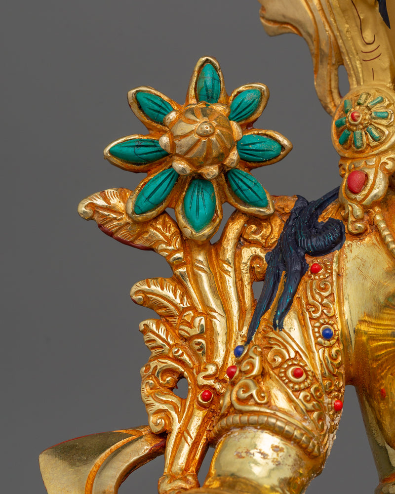 Green Tara the Compassionate Saviouress Sculpture | Symbol of Compassion and Healing