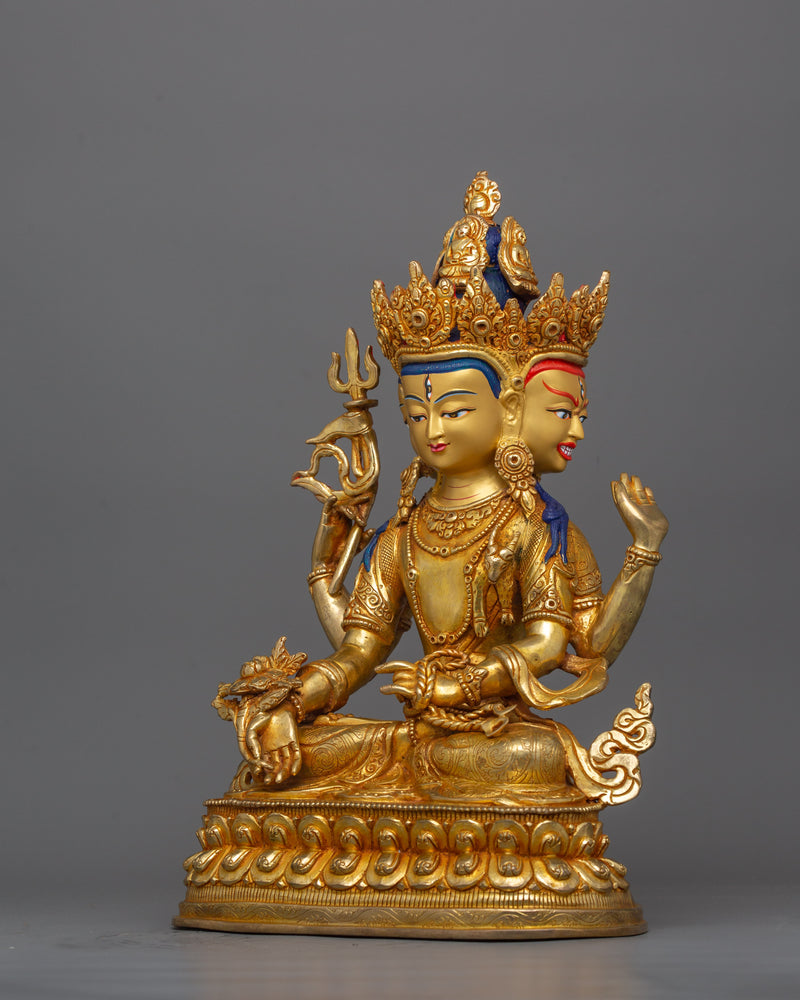Tibetan Amoghapasha Compassion Deity Statue | Copper Body Buddhist Sculpture