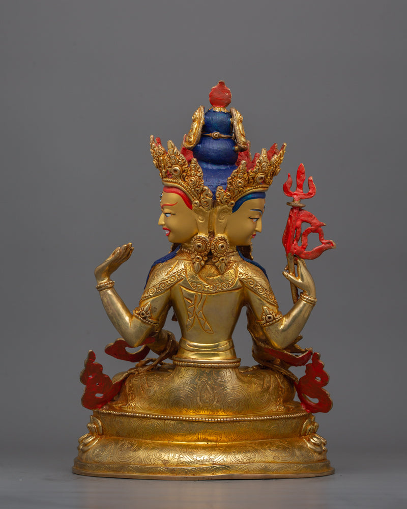 Tibetan Amoghapasha Compassion Deity Statue | Copper Body Buddhist Sculpture