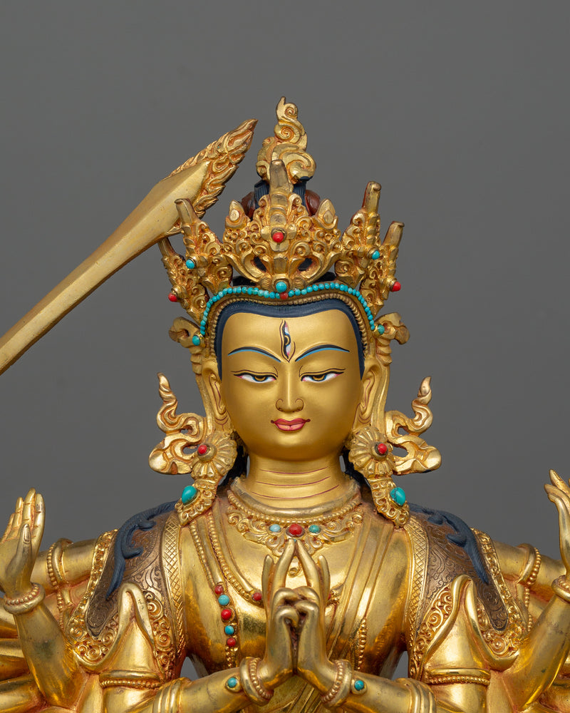 Tranquil Cundi Statue, Female Buddhist Deity | Bodhisattva for Shrine