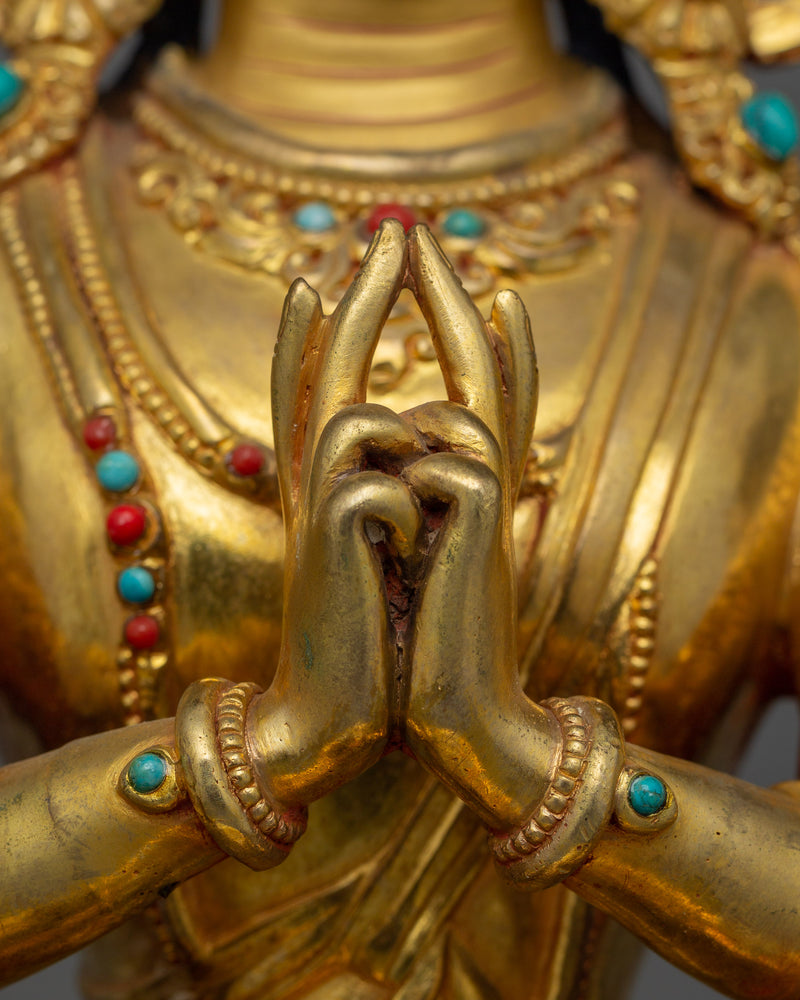 Tranquil Cundi Statue, Female Buddhist Deity | Bodhisattva for Shrine
