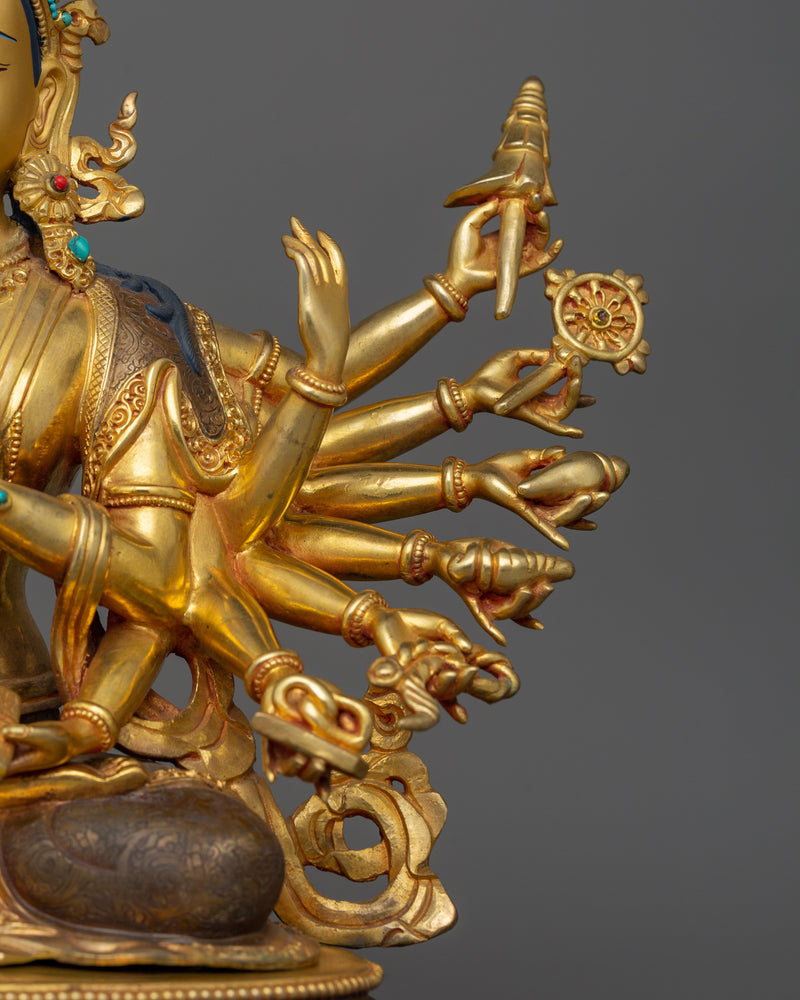 Tranquil Cundi Statue, Female Buddhist Deity | Bodhisattva for Shrine