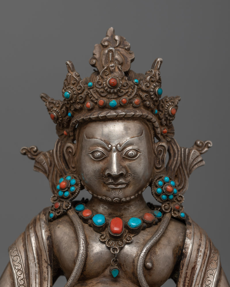 Religious Himalayan Sculpture of Tibetan Wealth Deity Dzambhala | Deity of Prosperity