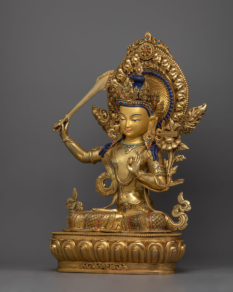Manjushri Figurine for Wisdom and Knowledge | Symbol of Intellectual Clarity and Insight