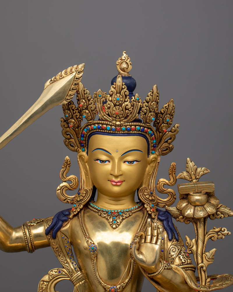 Manjushri Figurine for Wisdom and Knowledge | Symbol of Intellectual Clarity and Insight