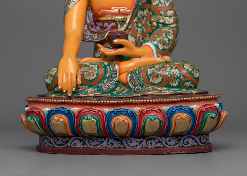 Colorful Shakyamuni Buddha Statue | Handmade in Nepal, by Nepali Artists