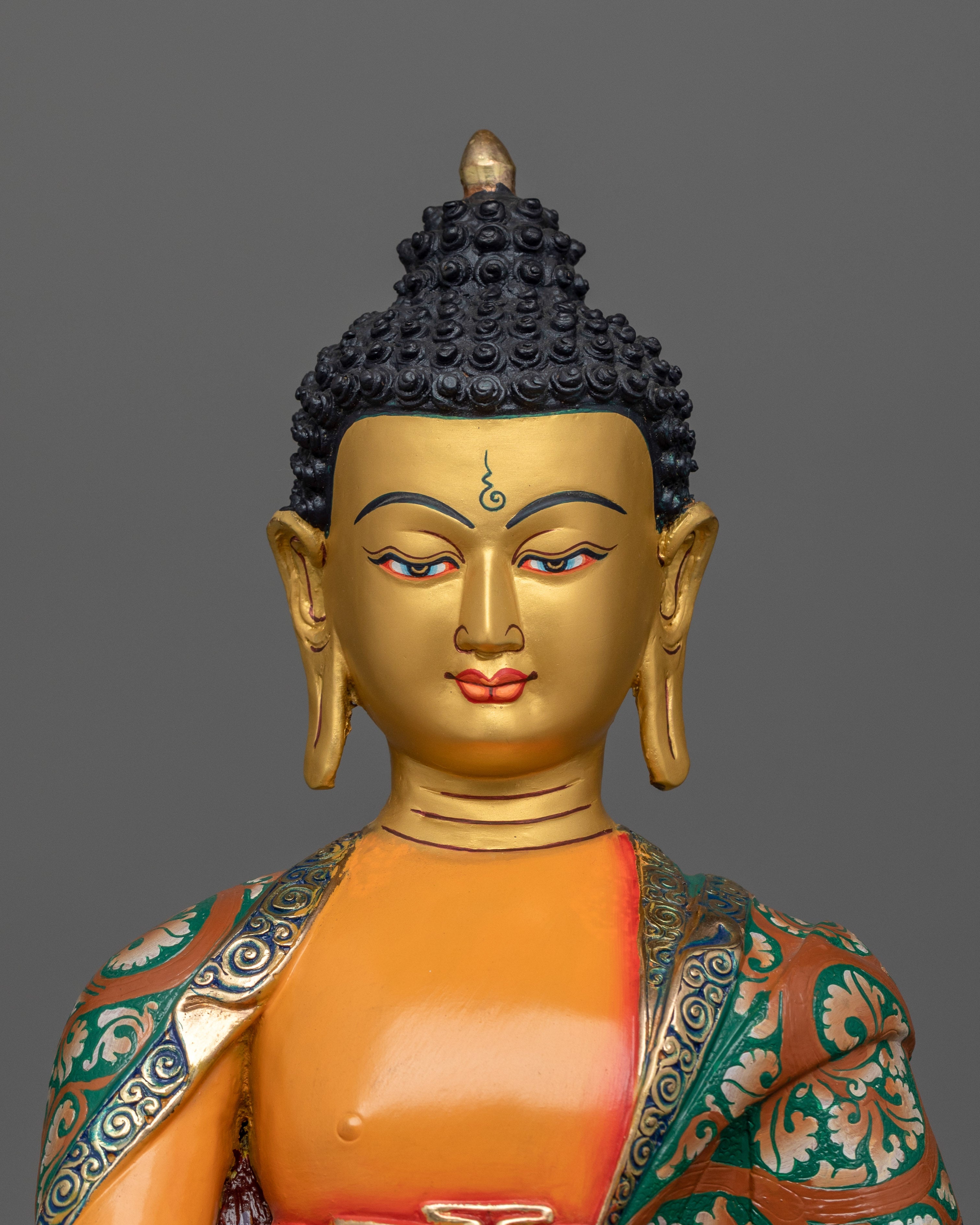 Colorful Shakyamuni Buddha Statue | Handmade in Nepal, by Nepali Artists