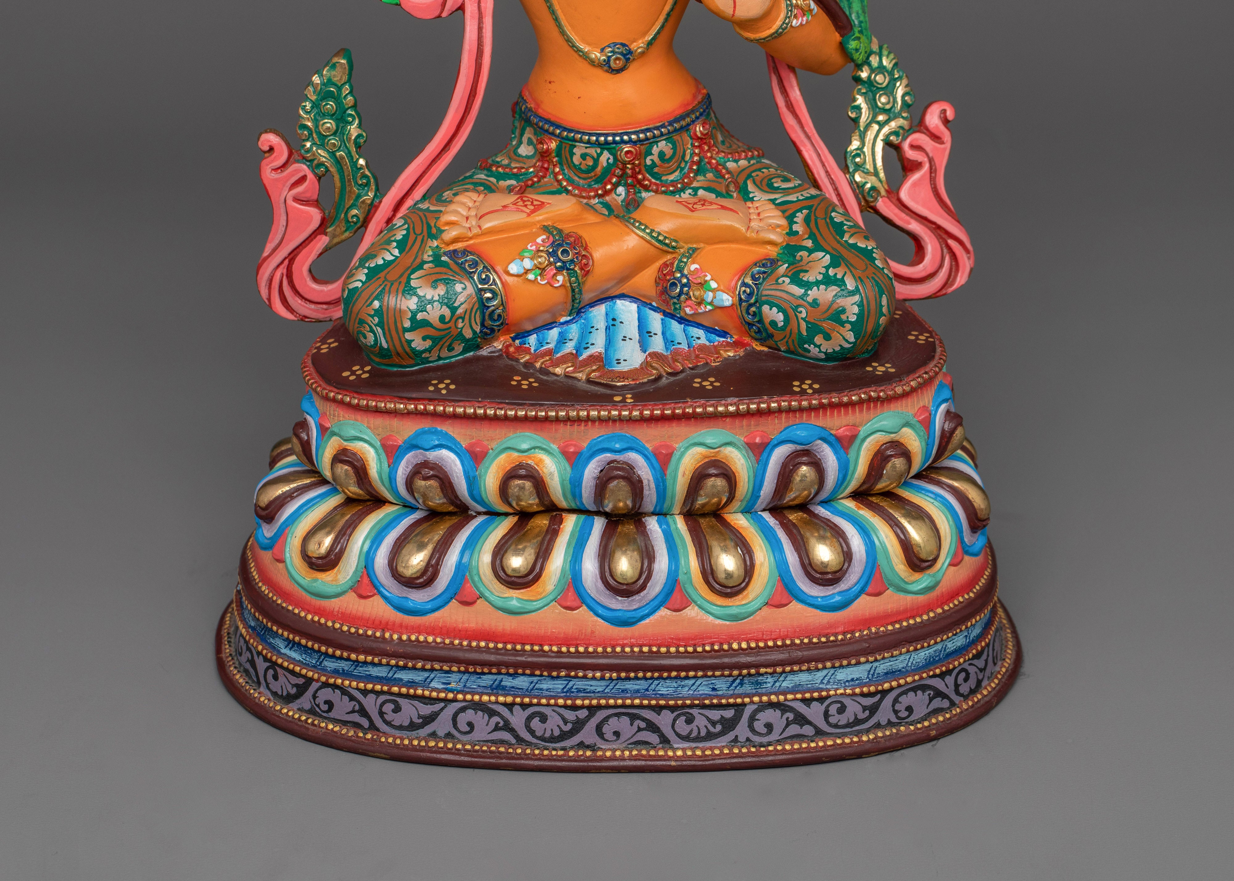 Colorful Statue of Manjushri | Handcrafted by Nepali Artists in Nepal