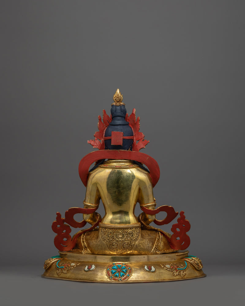 Golden Amitayus Buddha Statue for Shrine | An Exquisite, Handmade Sculpture