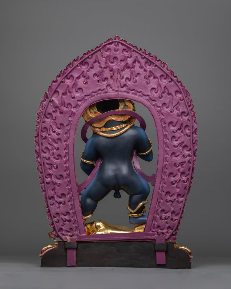 Colorful Black Dzambhala Statue | Wrathful Wealth Deity of Buddhism