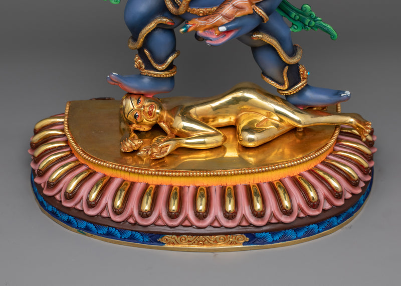 Colorful Black Dzambhala Statue | Wrathful Wealth Deity of Buddhism