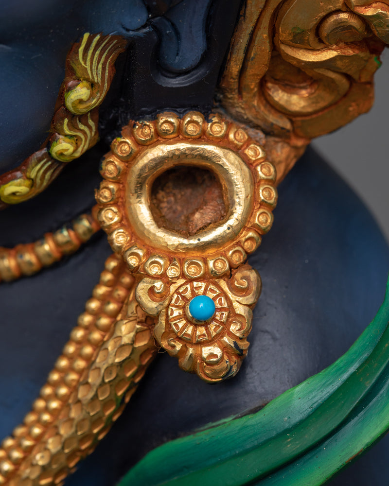 Colorful Black Dzambhala Statue | Wrathful Wealth Deity of Buddhism