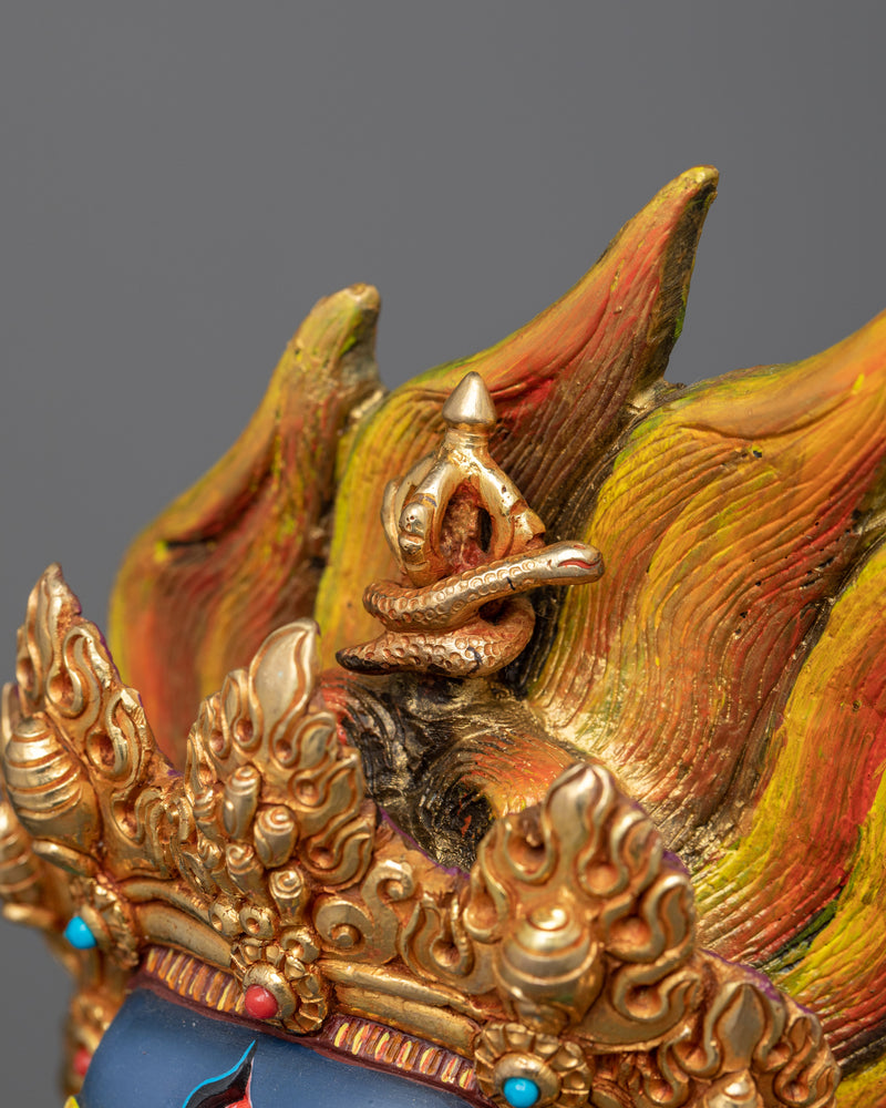 Colorful Black Dzambhala Statue | Wrathful Wealth Deity of Buddhism