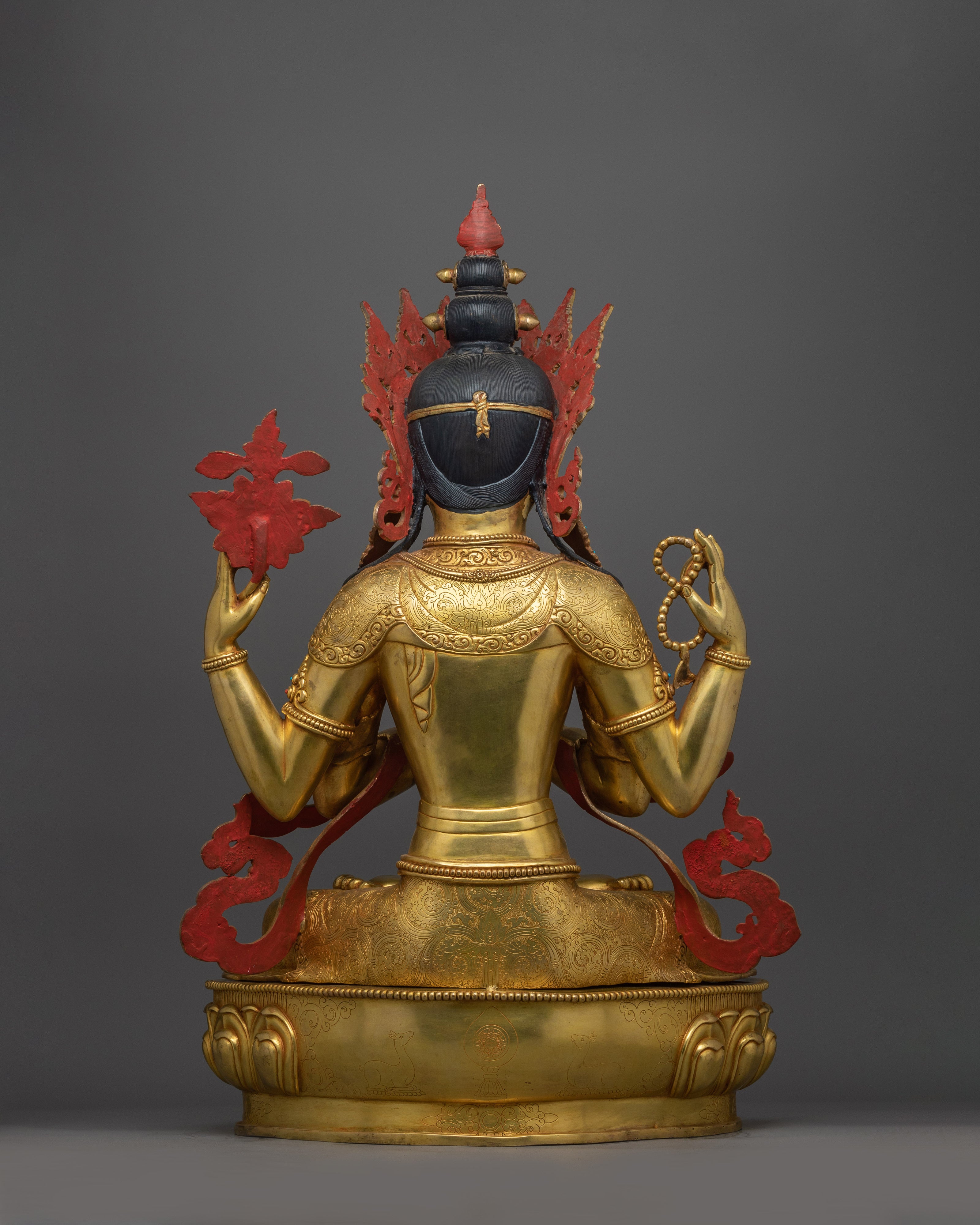 Tibetan Art for Meditation Chenrezig Lokeshvara Figurine | Symbol of Universal Compassion