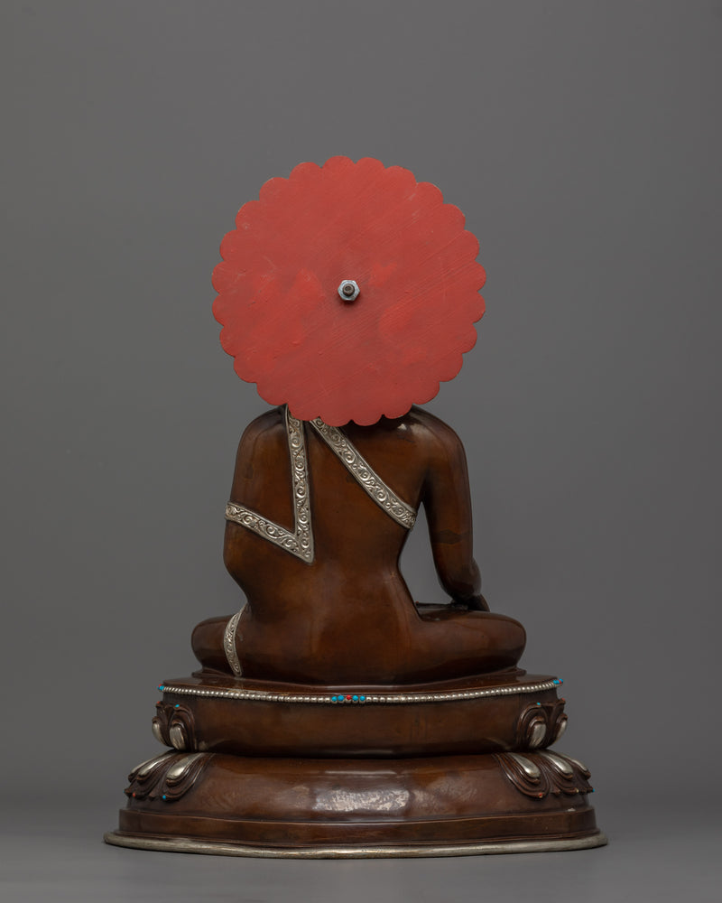 Ideal for Meditation Shakyamuni Buddha with Silver Halo | Perfect for Buddhist Shrine Decor