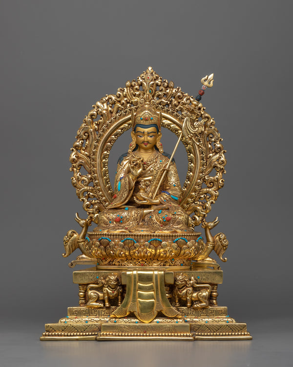 Gold-Gilded Guru Rinpoche Statue