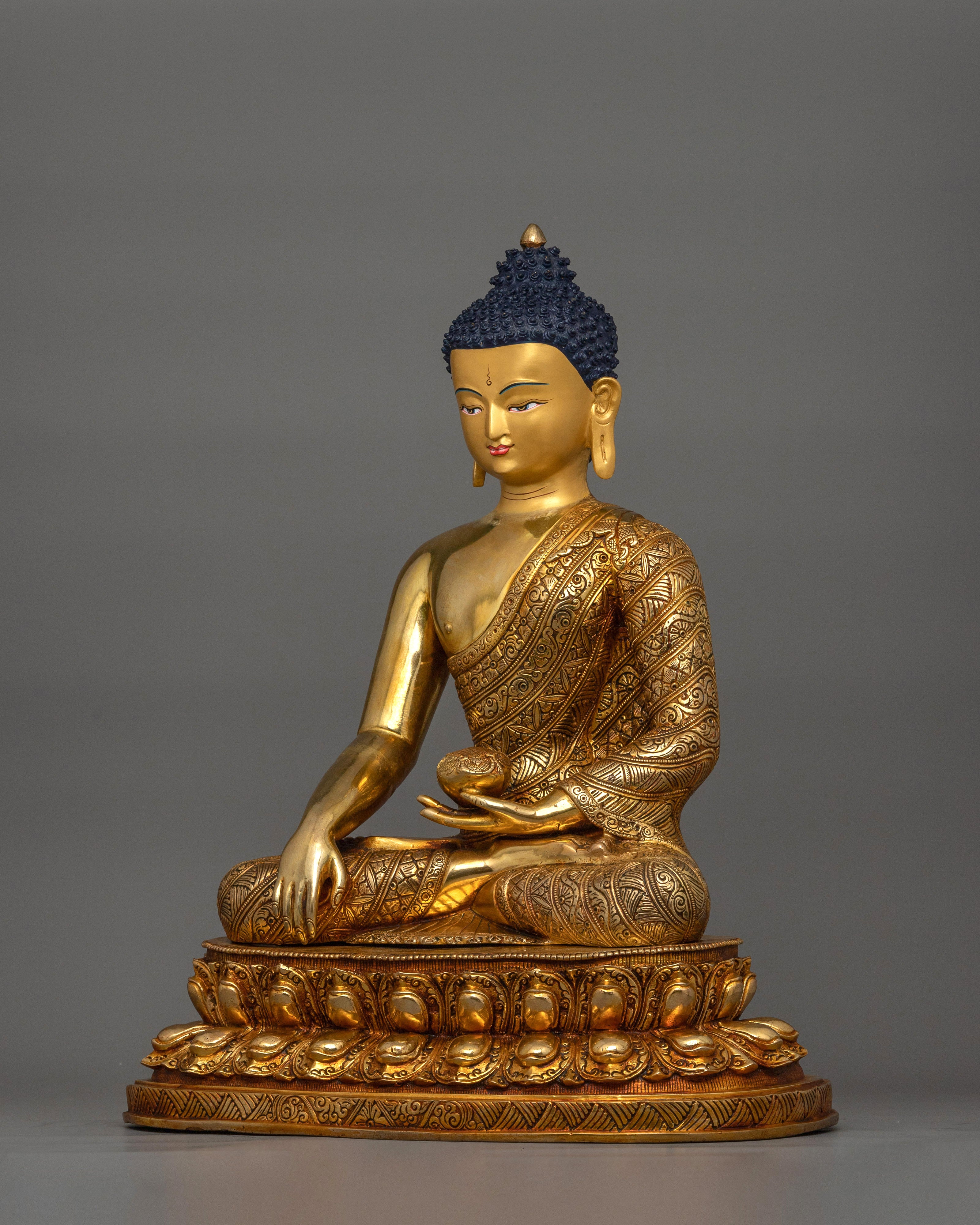 Historical Shakyamuni Buddha in Earth-Touching Mudra | Statue for Spiritual Awakening