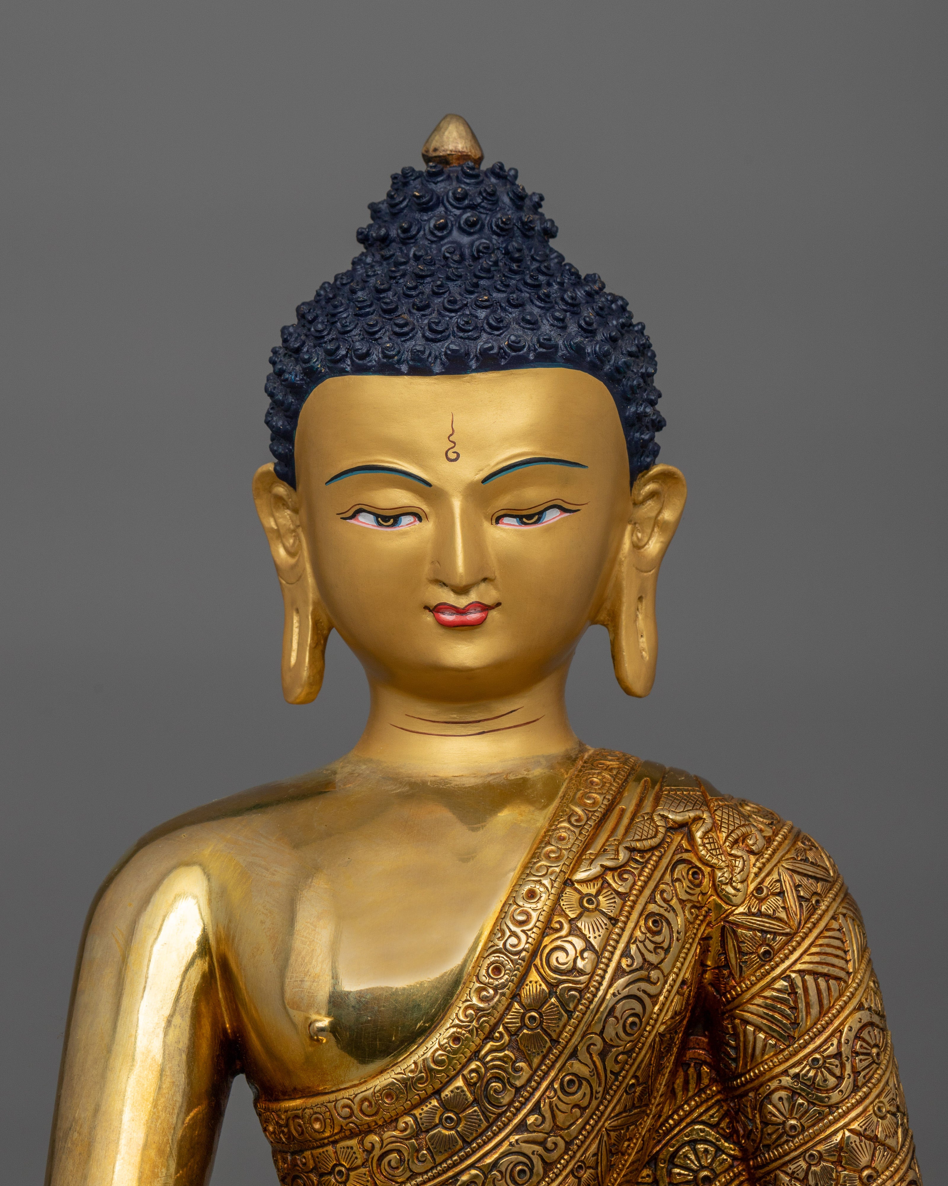 Historical Shakyamuni Buddha in Earth-Touching Mudra | Statue for Spiritual Awakening