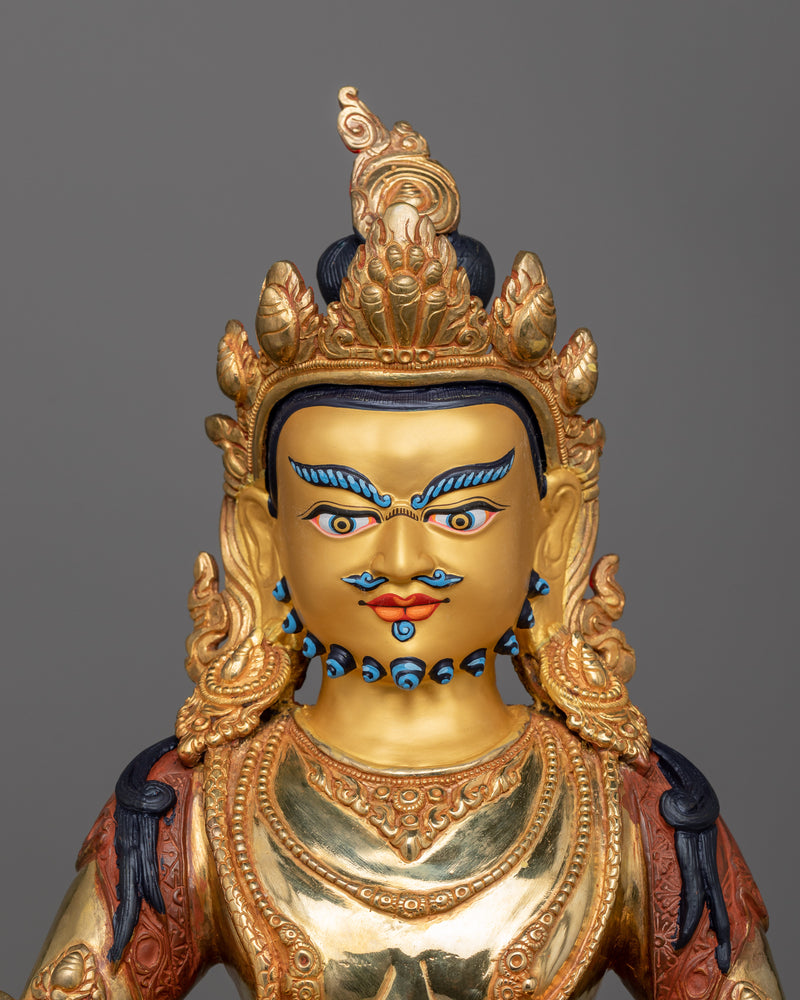 Dzambhala Spiritual Himalayan Hand Carved Statue | Tibetan Buddhist Wealth Deity