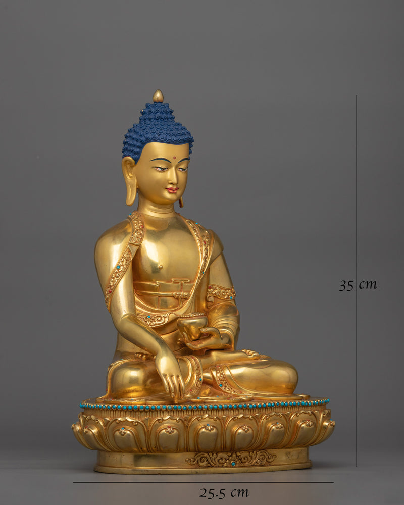 Siddhartha Gautama Golden Statue | Handmade 24k Gold Gilded Sculpture
