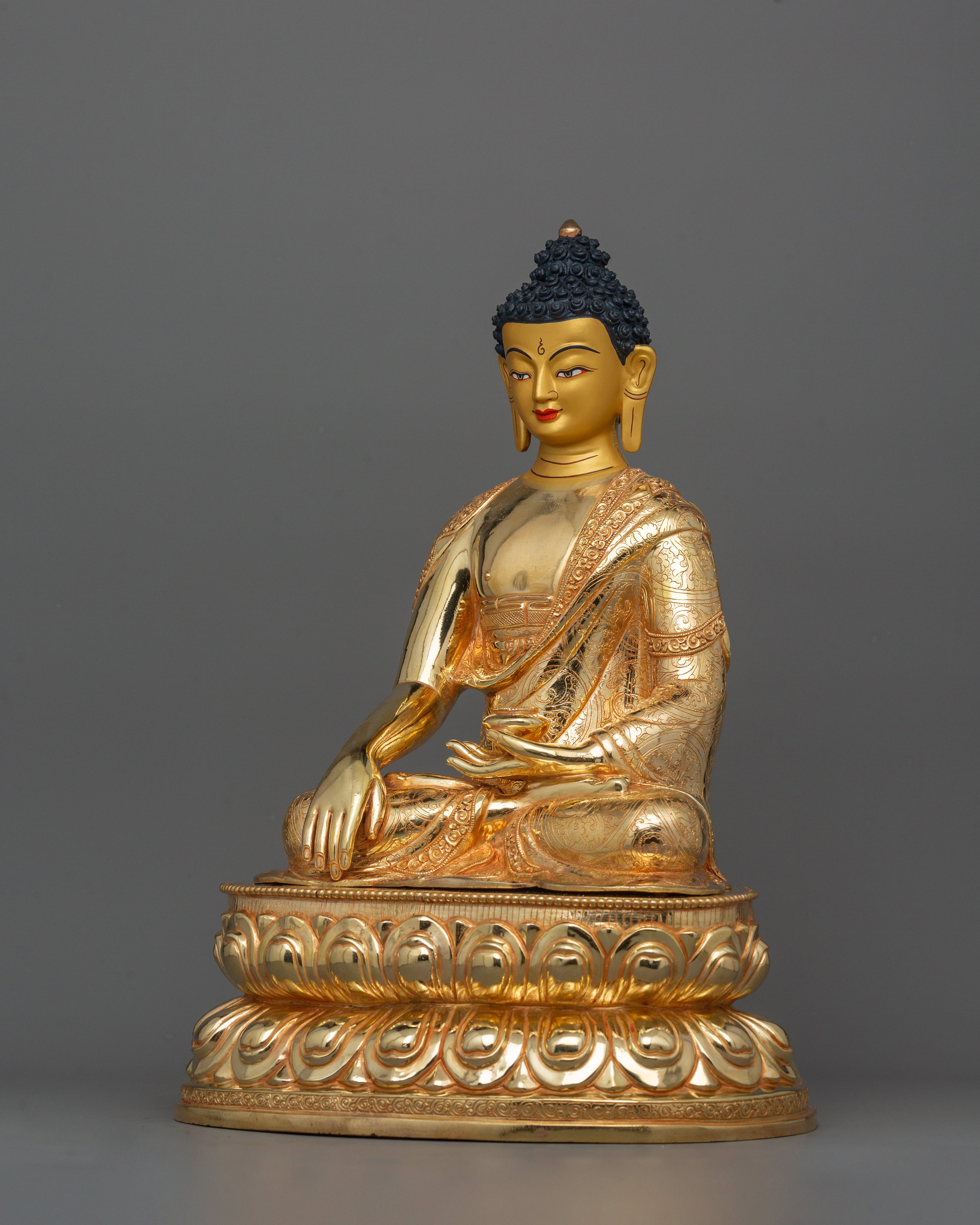 Shakyamuni Buddha, Religious Teacher Statue | 24k Gold Gilded Sculpture