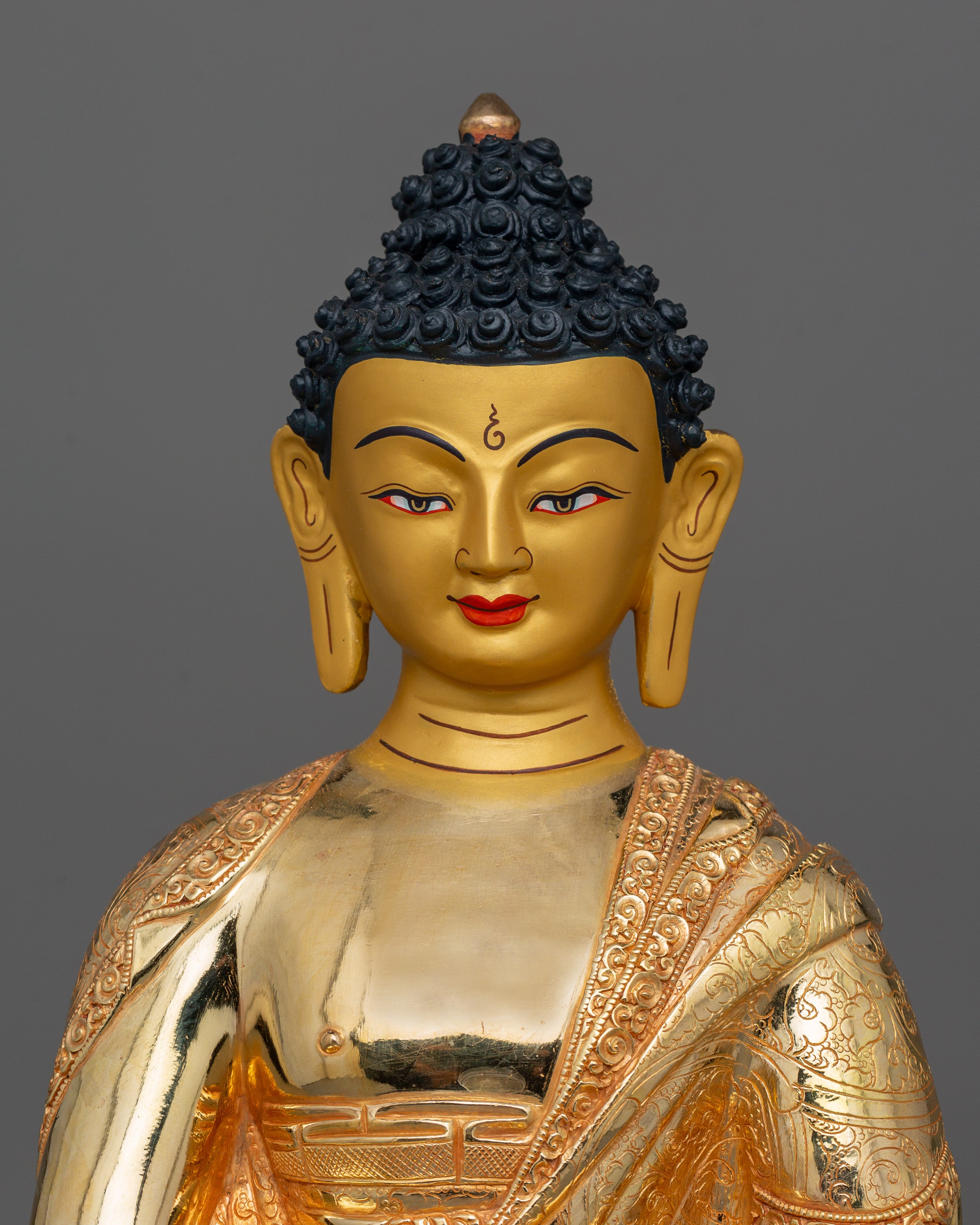 Shakyamuni Buddha, Religious Teacher Statue | 24k Gold Gilded Sculpture